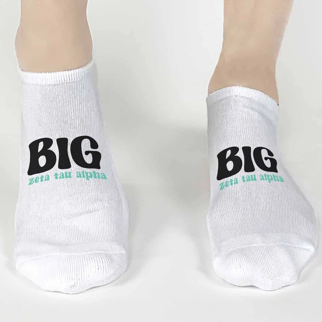 Zeta Tau Alpha No Show Socks for Bigs and Littles